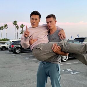 John Harlan Kim Instagram - Yes, I know what you all saw in the trailer yesterday… but this was the real on-set romance. Kim K & Pete, eat your hearts out. There’s a new it-couple in town. 💜 @netflix