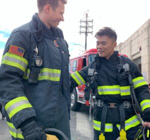 John Harlan Kim Instagram - Me mate. And archenemy. Brother-in-laws. Co-Uncles. Roommates. Colleagues. Mr. Steal Your Girl (oh, heyyy Veronica!). Gym rats. Video game store employees. North London rivals. Dagestan truthers. Literally, the worst bloke I know on set. But he goes alright. 👨🏻‍🚒👨🏻‍🚒 @oliverstarkk 

📸: The gift to the human race that is @sedillojoaquin