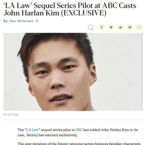 John Harlan Kim Instagram - I’ve been pro bono all my life. Love his music. Big thanks to the team, looking forward to mixing it up with the cast, crew and courtroom. ⚖️