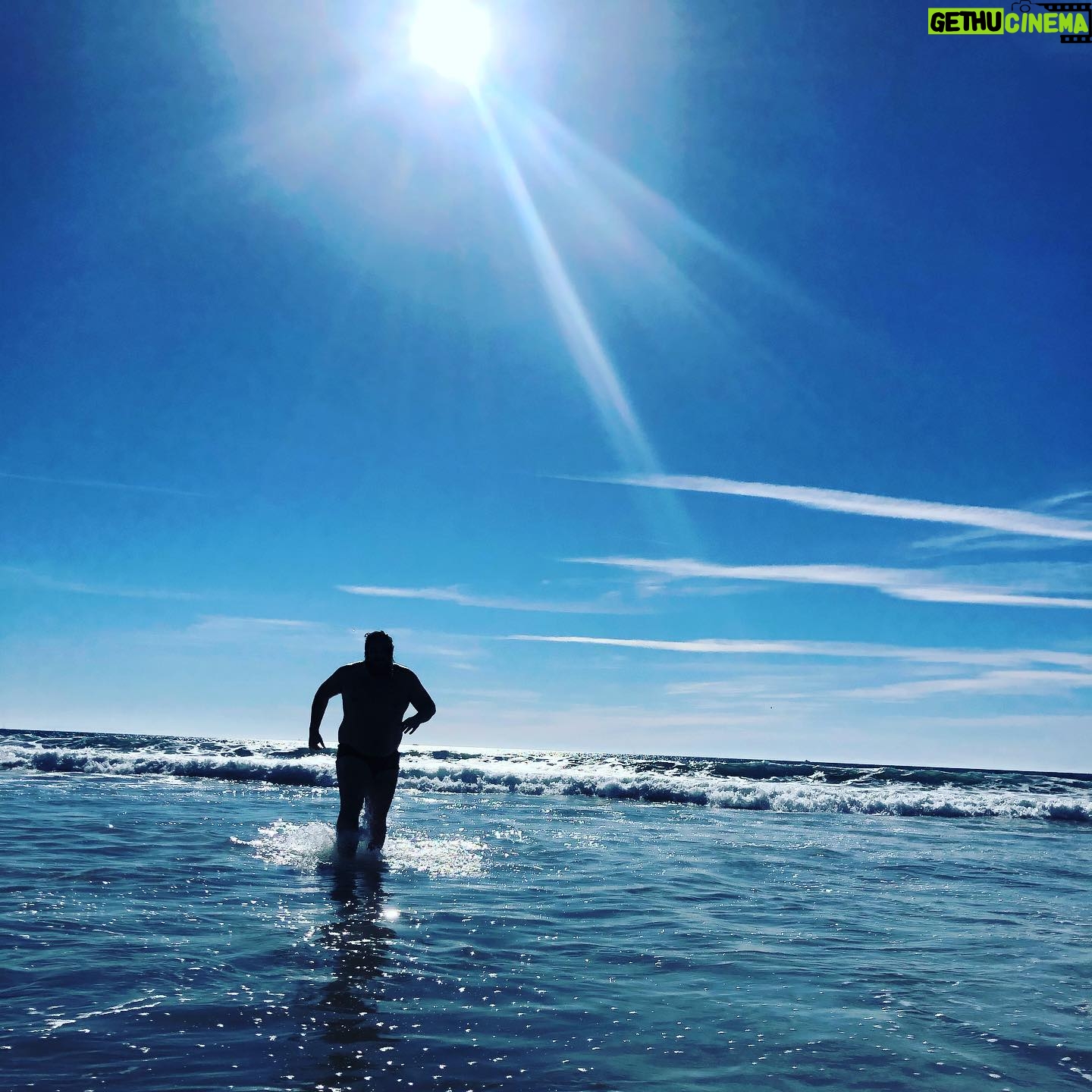 Jon Gabrus - 2K Likes - Had to maintain traditions despite not flying back east for holidays. First time doing a New Years Day ‘polar plunge’ in Los Angeles. #SeaMonstah #BeefBeach