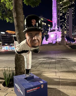 Jon Miller Instagram - SWIPE⬅️ The #sfgiants v #sdpadres in Mexico City today, 1st pitch at 3:05p, PDT. The first MLB regular season game in #mexicocity🇲🇽 . #yaaasss #superchill #yayarea 
I discovered life size bobble head installations of Giants and Padres players promoting the 2 game series all over the city. #knbr #nbcsportsbayarea ⚾️(shot w/ my iPhone 14 Pro Max in Mexico City while traveling on the subway, @metro_esca yesterday).⚾️************************************************************* @banorte_mx @hyattregencymexico @hyattregency @sfgiants @padres @mlbmexico @sfgigantes @vhon.taco