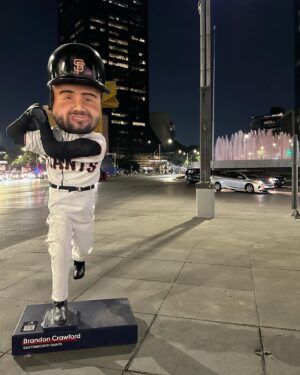 Jon Miller Instagram - SWIPE⬅️ The #sfgiants v #sdpadres in Mexico City today, 1st pitch at 3:05p, PDT. The first MLB regular season game in #mexicocity🇲🇽 . #yaaasss #superchill #yayarea 
I discovered life size bobble head installations of Giants and Padres players promoting the 2 game series all over the city. #knbr #nbcsportsbayarea ⚾️(shot w/ my iPhone 14 Pro Max in Mexico City while traveling on the subway, @metro_esca yesterday).⚾️************************************************************* @banorte_mx @hyattregencymexico @hyattregency @sfgiants @padres @mlbmexico @sfgigantes @vhon.taco