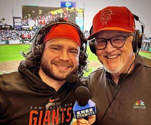 Jon Miller Instagram - SWIPE⬅️ Janine and I had a wonderful visit with our daughter Emilie the past several days. She lives in Italy now, so we don’t see her very often. She grew up in and around ballparks, so spent some booth time during the @sfgiants v @dodgers series. Rode a #cablecarsanfrancisco with us to a special #sfgiants banquet in the #venetianroom at the @fairmontsanfrancisco , walked to and from #oraclepark with us each day, and saw @therealbcraw35 when he joined us in the booth. #loveyou😘 #yayarea #citybythebay