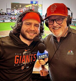 Jon Miller Instagram - #hadablast in the @knbr booth w/ @therealbcraw35 last night‼️#goat🐐 #yaaasss He’ll be back in the lineup today at 12:05p…perhaps for the last time⁉️ 😱⚾️ 🗣️🎙️📻 On @knbr 12:05p. #yayarea #beatla #robertoclementeaward