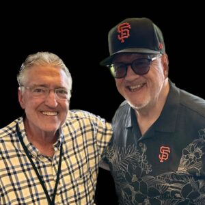 Jon Miller Instagram - SWIPE⬅️ The Voice of the Cubs, Pat Hughes, joined me in the 5th inning on @knbr yesterday (the Giants scored 3 runs!). Pat, a Bay Area native who grew up a Giants fan, is in his 41st season in MLB and 28th in Chicago where he is hugely popular. He will receive the  Ford C. Frick Award from the @baseballhall in Cooperstown, New York next month. #yaaasss #superchill #yayarea #voices