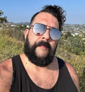 Jonny McGovern Instagram - It’s a lil early but gay summer fun has already begun 🌈💜💫🔥 #gaysummer  #gaybeard #gaybear #losangeles  #jonnyqmcgovern #dogsofinstagram