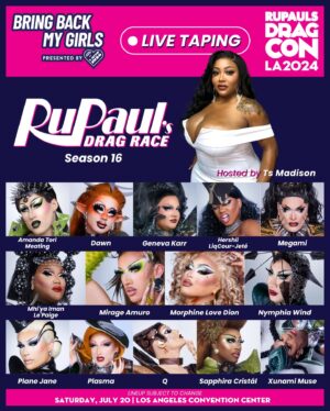 Jonny McGovern Instagram - Today, @wowpresentsplus announces FOUR series to be taped live at #DragCon LA ⬇️

🎤 Live From The Pink Carpet with @michellevisage 
☕️ Hey Qween! hosted by @jonnymcgovernisyourdaddy 
💄 Touch-Ups with Raven hosted by @itsravenhunty_ 
🍹 Bring Back My Girls Season 4 hosted by @tsmadison 

All tapings will be open on a first-come, first-serve basis to all attendees of @rupaulsdragcon LA - the largest gathering of #DragRace queens in the WORLD! 🌴  Premiering exclusively on @wowpresentsplus later this year

🎟️ #DragCon LA tickets on sale at rupaulsdragcon.com 
🗓️ July 19 & 20 
📍 L.A. Convention Center