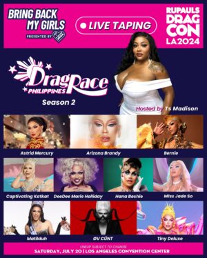 Jonny McGovern Instagram - Today, @wowpresentsplus announces FOUR series to be taped live at #DragCon LA ⬇️

🎤 Live From The Pink Carpet with @michellevisage 
☕️ Hey Qween! hosted by @jonnymcgovernisyourdaddy 
💄 Touch-Ups with Raven hosted by @itsravenhunty_ 
🍹 Bring Back My Girls Season 4 hosted by @tsmadison 

All tapings will be open on a first-come, first-serve basis to all attendees of @rupaulsdragcon LA - the largest gathering of #DragRace queens in the WORLD! 🌴  Premiering exclusively on @wowpresentsplus later this year

🎟️ #DragCon LA tickets on sale at rupaulsdragcon.com 
🗓️ July 19 & 20 
📍 L.A. Convention Center