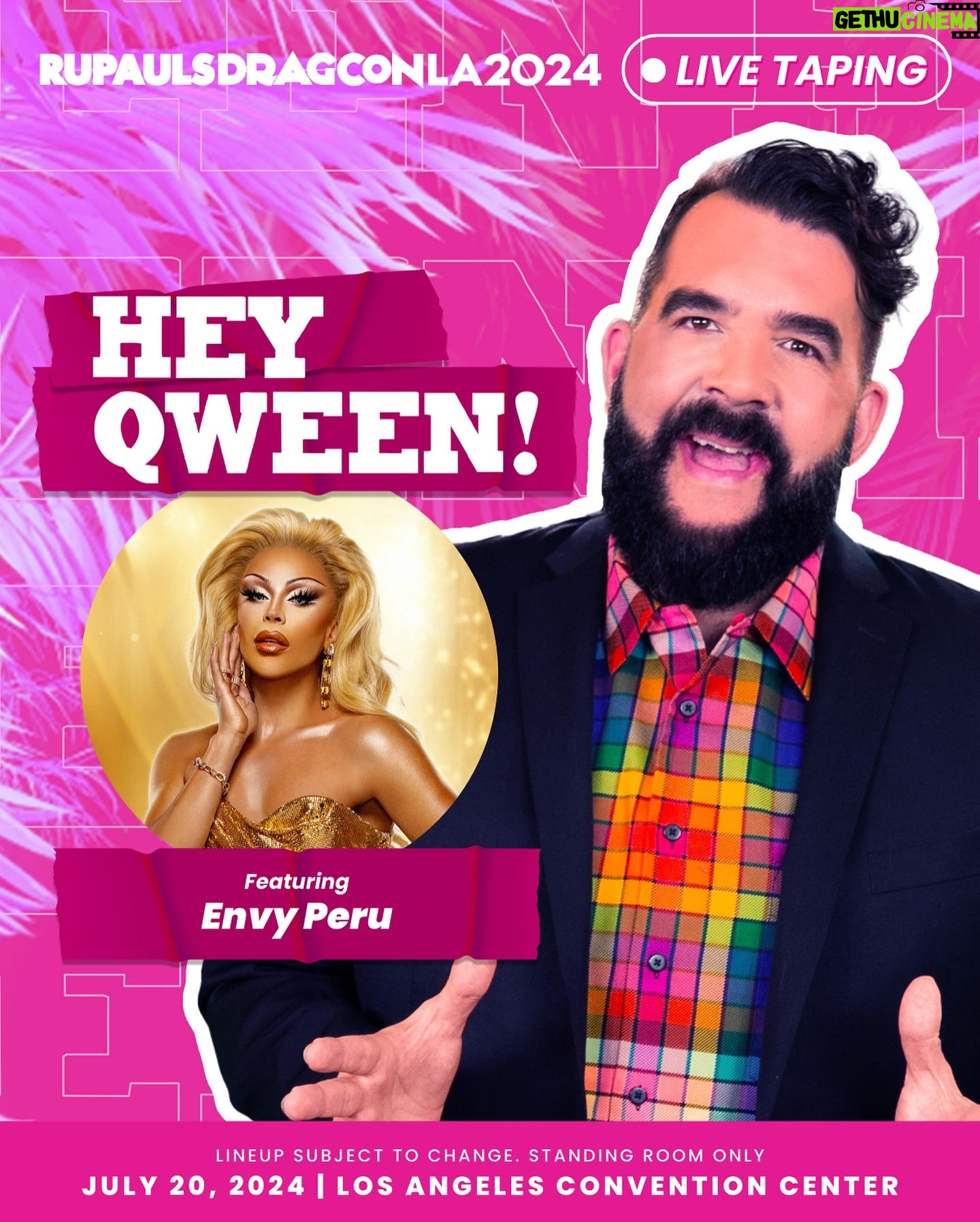 Jonny McGovern - 847 Likes - It’s time to spill the TEA! ☕️ Hey Qween!, hosted by @jonnymcgovernisyourdaddy, will film SIX live tapings at #DragCon LA, starring @missenvyperu, @jimbothedragclown, @kitamean, @misslalari, @lalolitabanana, and @sheacoulee
All tapings will be open on a first-come, first-serve basis to all attendees of @rupaulsdragcon LA - the largest gathering of #DragRace queens in the WORLD! 🌴 Premiering exclusively on @wowpresentsplus later this year
🎟️ #DragCon LA tickets on sale at rupaulsdragcon.com
🗓️ July 19 & 20
📍 L.A. Convention Center