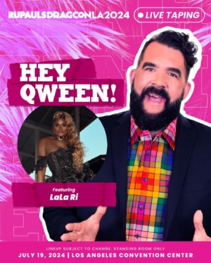 Jonny McGovern Instagram - It’s time to spill the TEA! ☕️ Hey Qween!, hosted by @jonnymcgovernisyourdaddy, will film SIX live tapings at #DragCon LA, starring @missenvyperu, @jimbothedragclown, @kitamean, @misslalari, @lalolitabanana, and @sheacoulee

All tapings will be open on a first-come, first-serve basis to all attendees of @rupaulsdragcon LA - the largest gathering of #DragRace queens in the WORLD! 🌴  Premiering exclusively on @wowpresentsplus later this year

🎟️ #DragCon LA tickets on sale at rupaulsdragcon.com 
🗓️ July 19 & 20 
📍 L.A. Convention Center