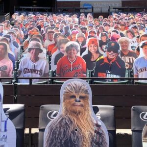 Joonas Suotamo Instagram - You might spot me in cardboard form sitting with my droid pals at a San Francisco Giants game. Threepio keeps telling us the odds for every play, and I still haven't found his volume switch.