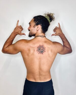 Jordi Webber Instagram - I wanted to take the 🌞 wherever I go 🤙🏽

I’ve never really wanted a tattoo,  but last year another traveller told me I needed a sun tattoo, and for some reason - it felt damn good.

8 months later, here we are in Helsinki. I found @kimkim.tattoo and loved her style/creativity/freedom and felt like she would be the right person to do it.

And I frickn love it!

I also wanted the Viking compass incorporated inside somewhere to represent my Norwegian heritage.

Alright…. Who needs some sunshine 😎 let’s get out there and spread some light 🌞🙌🏽