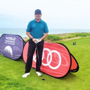Jorge Gabriel Instagram - Final nacional na praia del rey rumo à Haikou na China.
#audi
#golfconcept
#obidos 
#praiadelrey 
#wcgcportugal 
#bacanasangria