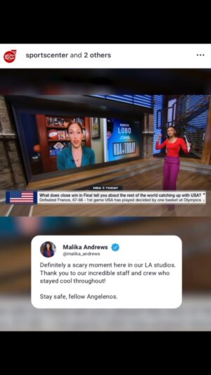 Josh Cribbs Instagram - Would You Have Been This Calm if An Earthquake Happened at Your Job⁉️

🎥 @malika_andrews 
📸 @dreamlife2hs 

#earthquake #espn #sportscenter