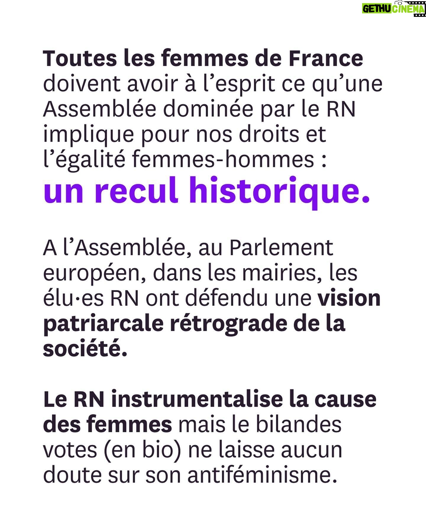 Juliette Binoche - 122.1K Likes - Votre mobilisation exceptionnelle a fait reculer Jordan Bardella. Il a refusé de débattre face à @marinetondelier. A la place, @bfmtv crée un format sur mesure pour ces messieurs en ajoutant Gabriel Attal. Ce sera Bardella-Tondelier-Attal, une heure chacun-e, dans cet ordre.
Ce qui sāest produit est honteux et montre Ć quel point le fĆ©minisme est un enjeu central du vote de dimanche.
CrĆ©ons une immense chaĆ®ne fĆ©ministe en taggant 3 amies en commentaire pour faire barrage aux misogynes du RN dans les urnes. Sāabstenir ne suffira pas. Il faut voter contre le RN, peu importe le ou la candidatĀ·e en face.
A nos tags. A nous de jouer. A nous de gagner !