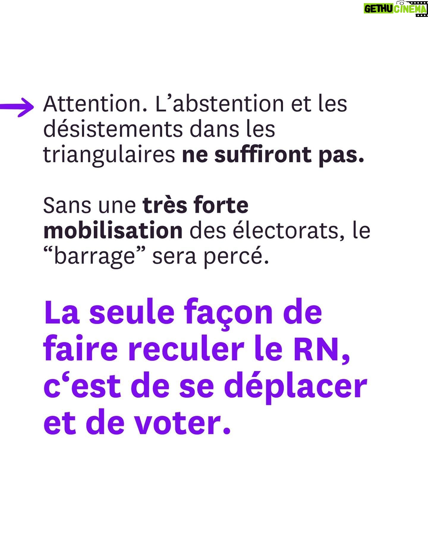 Juliette Binoche - 122.1K Likes - Votre mobilisation exceptionnelle a fait reculer Jordan Bardella. Il a refusé de débattre face à @marinetondelier. A la place, @bfmtv crée un format sur mesure pour ces messieurs en ajoutant Gabriel Attal. Ce sera Bardella-Tondelier-Attal, une heure chacun-e, dans cet ordre.
Ce qui sāest produit est honteux et montre Ć quel point le fĆ©minisme est un enjeu central du vote de dimanche.
CrĆ©ons une immense chaĆ®ne fĆ©ministe en taggant 3 amies en commentaire pour faire barrage aux misogynes du RN dans les urnes. Sāabstenir ne suffira pas. Il faut voter contre le RN, peu importe le ou la candidatĀ·e en face.
A nos tags. A nous de jouer. A nous de gagner !