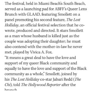 Jussie Smollett Instagram - Back to business… @TheLostHolliday ✨ @hollywoodreporter ✨@rondaracha ✨@jabariredd ✨@jussiesmollett ✨ 

#TheLostHolliday #TheLostHollidayFilm #ASuperMassiveMovie #MonamiEntertainment #MegaMindMedia #ABFF2024 #VivicaAFox #JussieSmollett #JabariRedd #MarquiseVilsón #BrittanySHall #MiriamAHyman #LondynCarter #MemphisCade #GinaBelafonte #LeslieDavidBaker #CynthiaBailey #BellaBahhs #CoreyKnott #Adiv #JupiterJackson #BettyJeanColeman
