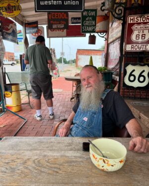 Justin Willits Instagram - Harley Russel, king of the redneck castle in Erick, Oklahoma and the last old time Route 66 rebel.