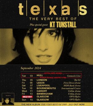 KT Tunstall Instagram - Friends!! 

One of my favourite things about my touring situation is that I feel I have total freedom to stick my name on the poster, and then put together *whatever* line up I fancy ~solo, where I push myself with looping skills and one-woman remixes of songs, or all the way to full band, always playing with the most exciting musicians I know.

Couldn’t be more excited to share for this stellar upcoming @texastheband UK tour, the ridiculously talented Mr @andywburrows will join me to form a killer duo where we’ll both be jumping between guitars, basses and beats, whilst looking like we know *exactly* what we are doing 😎🤘🏼

It’ll be a great new musical challenge & we can’t wait to see you all! Both very grateful to be invited out! Xxx