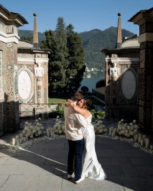 Kalani Hilliker Instagram - A lifetime of this. I couldn’t be lucky enough or more grateful to get to be your fiancé. I love you  forever Nathan🤍🦋

Planner: @audreywoodevents 
Photographer: @romanivanov_photo 
Flowers: @lakecomoflorist 
Ring: @brilliantearth