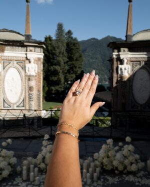 Kalani Hilliker Instagram - A lifetime of this. I couldn’t be lucky enough or more grateful to get to be your fiancé. I love you  forever Nathan🤍🦋

Planner: @audreywoodevents 
Photographer: @romanivanov_photo 
Flowers: @lakecomoflorist 
Ring: @brilliantearth