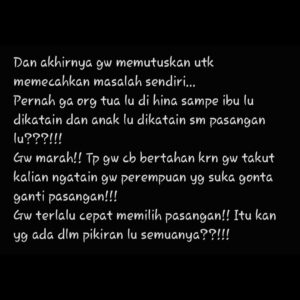 Kalina Ocktaranny Instagram - Cape gw jaga perasaan org sampe gw lupa utk jaga perasaan gw sendiri!!!!

Dan knp gw menceraikan atau memutuskan mrk? Krn mrk ga layak lg utk gw perjuangkan!!!

ENOUGH!!!!