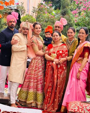 Kangana Ranaut Instagram - Weddings are such a lovely time for entire family… Dear Seema welcome to Ranaut family, we are very fortunate to have you, congratulations to Varun and Seema ♥️