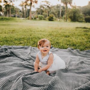 Kara Keough Instagram - 9 months of Lou Lou Bugs 🐞 Her voice is still SO loud and high pitched, but she loves to give us her “cheese” smile and then we quickly forgive her for bursting our ear drums. She’s crawling and pulling up and making our hearts swell. If she let me sleep through the night, I’d want 1,000 more of her. Kissing her chubby cheeks reminds me so much of our angel McCoy, and it feels like a little slice of heaven. She has 5 teeth and eats more than her 8 year old sister. She’s delicious and can make even the grumpiest person smile (it me, I’m the grumpiest person). 

We love you, Stetson Lou!
