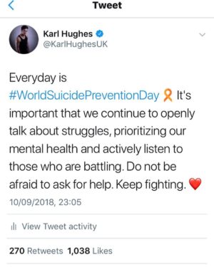 Karl Hughes Instagram - You are not alone ❤️