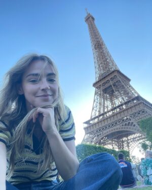 Katelyn Tarver Instagram - Struggling to know how to caption this. Do I go with short and sweet like “au revoir madame!” to highlight the cute French toddler moment? Do I focus on the Mona Lisa selfie featuring a stranger? Do I go sincere and share about how these few days in Paris truly felt life changing? Ugh can’t decide! Text me back.
