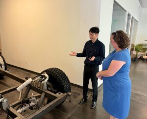 Katie Porter Instagram - I stopped by @alphamotorinc to learn more about their electric vehicle development and how they’re making EVs more accessible for every American.

Orange County is lucky to be home to so many innovative small businesses that drive competition and strengthen our economy.