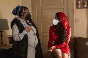 Katori Hall Instagram - Once upon a time… #pvalley #season2 #LilRedRidingHood #setlife #director #wifey #mama #showrunner