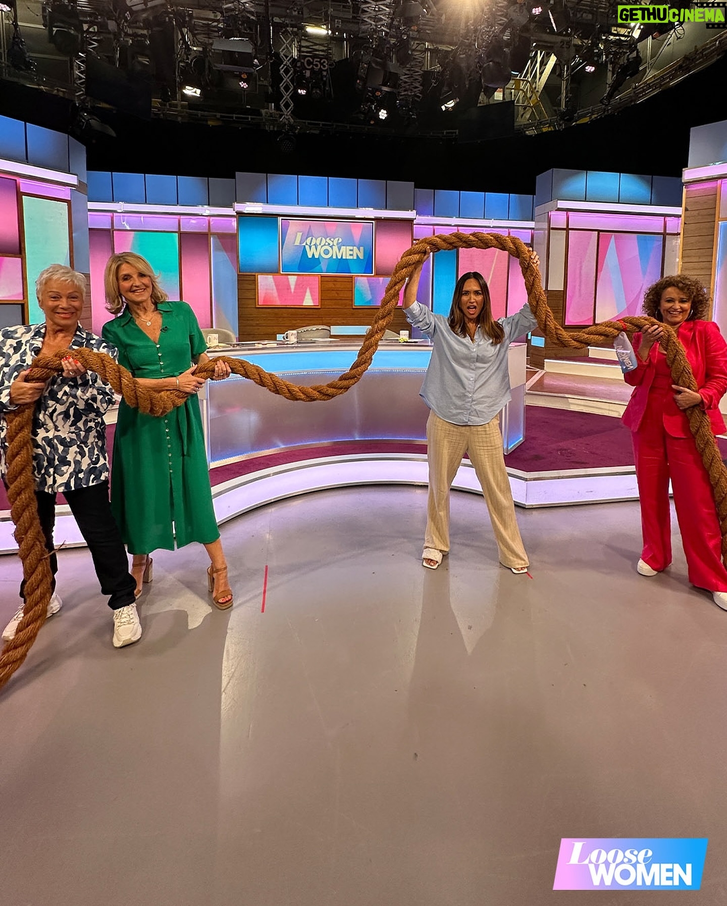 Kaye Adams - 2.1K Likes - Two teams, one winner! The Loose Women went head to head in a game of tug of war on Thursday with team Myleene and Nadia coming out on top 💪🏆👏
(Swipe to the end to see Kaye and Myleene’s rematch)
#loosewomen