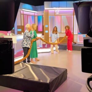 Kaye Adams Instagram - Two teams, one winner! The Loose Women went head to head in a game of tug of war on Thursday with team Myleene and Nadia coming out on top 💪🏆👏

(Swipe to the end to see Kaye and Myleene’s rematch)

#loosewomen