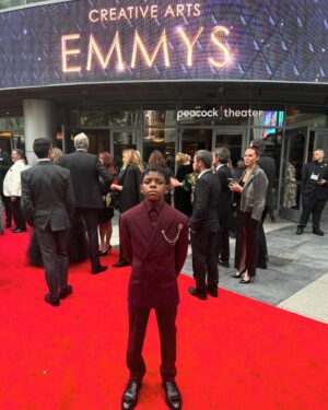 Keivonn Woodard Instagram - All of this being as a nominated for the Emmy is mind…blowing for me. Thank @louisvuitton for my dream outfit! Family, friends and fans- thank you all for the support. ✌🏾