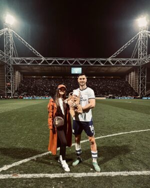Kendall Rae-Knight Instagram - The cutest fan in town 🐻⚽️ 
We’re always your biggest fans and so proud of you on and off the pitch. Thank you for being the best partner and daddy, we love you.🤎