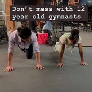 Kenneth Choi Instagram - Push up challenge with a 12 year old gymnast @iamaskylerbell  you should have taken the truce!