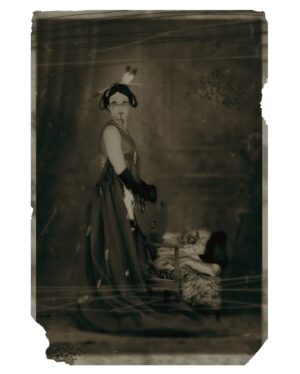 Kent Monkman Instagram - The Emergence of a Legend
Kent Monkman in collaboration with photographer Christopher Chapman @ccphotophoto & makeup artist Jackie Shawn @jackieshawn 
Series of five photographs (chromogenic prints on metallic paper)
Photo size: 4.5” x 6.5”
2006

Image 1: Miss Chief as Performer, Catlin’s Sharp Shooter
Image 2: Miss Chief as Vaudeville Performer
Image 3: Miss Chief as Cindy Silverscreen
Image 4: Miss Chief as Movie Director
Image 5: Miss Chief as the Trapper’s Bride