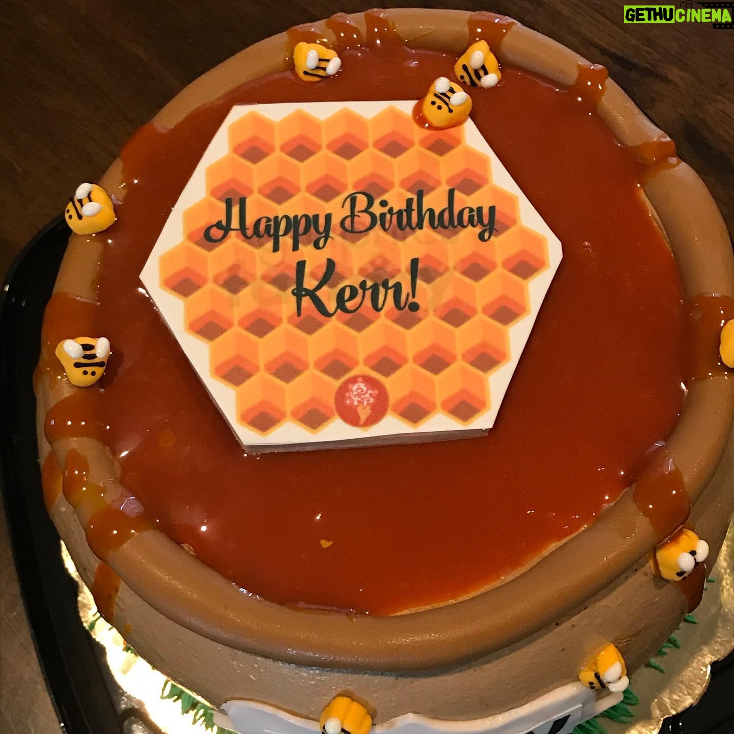 Kerr Smith - 4.6K Likes - @coldstone & @boldbajafresh sent me some amazing birthday surprises! Thank you so much guys! Really going to enjoy all this!
#coldstonecreamery #bajafresh #happybirthday #birthdaysurprise #mrhoney #riverdale #birthdaycake #icecreamcake