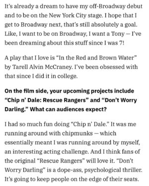 KiKi Layne Instagram - Thanks @variety for speaking with me about On Sugarland and my return to stage. Link to full article in bio. 

#OnSugarland #NYTW #Variety #Theater #PyerMoss #RescueRangers #DontWorryDarling