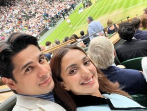 Kiara Advani Instagram - I have to to be honest I was recently introduced to tennis by my husband and this has been the best experience ever! @wimbledon live, centre court , strawberries and cream and a fabulous game - doesn’t get better! 🎾🍓🤵🏻‍♀️👨‍💼💯✔️
