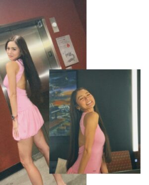 Kim Chiu Instagram - Flamingo in a pink glow, blushing in my tiny pink dress!🦩😜🪽🎀💕🫧🌷🩷🍧🌸😘

#ootdksyc #Chiurista