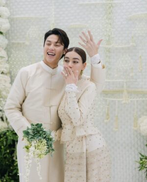 Kimberly Ann Voltemas Instagram - Last year on this day we celebrated our new home and had our Thai Lana engagement ceremony here, Words cannot describe how happy and grateful I am everyday to be your wife and to live the life we always dreamt of together..น้องฮักปี้ขนาดเน่อเจ้า🤍🏡 26.08.2024 @mark_prin  ปล Singleแรกที่ออกเป็นเพลงเหนือนะรู้ยัง?
