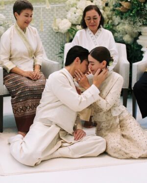 Kimberly Ann Voltemas Instagram - Last year on this day we celebrated our new home and had our Thai Lana engagement ceremony here, Words cannot describe how happy and grateful I am everyday to be your wife and to live the life we always dreamt of together..น้องฮักปี้ขนาดเน่อเจ้า🤍🏡 26.08.2024 @mark_prin  ปล Singleแรกที่ออกเป็นเพลงเหนือนะรู้ยัง?