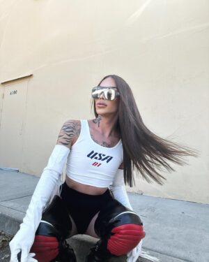 Kimora Blac Instagram - TEAM USA 🇺🇸 @fashionnova 

Wearing 'USA Champs Active Top - White'