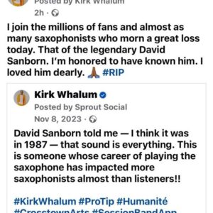 Kirk Whalum Instagram - #mourn