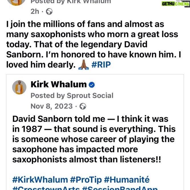 Kirk Whalum - 1.6K Likes - #mourn