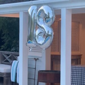 Kirstie Allsopp Instagram - Bay is 18 today and I am the mother of an adult son. Wow! When did that happen, when did our 11lb 11oz bouncing baby become a grown up? Luckily he is still the same immensely sunny, kind and generous creature he always was. I am hugely proud of the man he is and the fact that in many ways he has not changed one jot. So to all the other parents out there a bit worried about what happens when their children grow up, don’t, it is just another stage and just as joyful as the others, but do hold on to every moment. ❤️ 
PS Balloon arches are not as easy as they look 😳