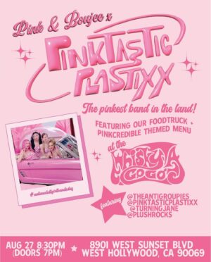Kitten Kay Sera Instagram - The first all girl barbiecore band in the world @pinktasticplastixx will be performing at @thewhiskyagogo on Tuesday August 27 at 8:30 pm 🎸💕✨🌮 
Our food truck @pinkandboujeeairstream 🚚🌮💕✨will be on site for a special pink menu designed specifically for the event!   more menu items!💕🌮✨
We are honored to have the legend and music aficionado,
Lina Lecaro @linalecaro hosting the event with an award presentation for National All Girl Bands Day.🎸💕
Lina is also the Senior Editor of Los Angeles Magazine @lamag 🙌💕

 🎸Doors at 7pm #nationalallgirlbandsday featuring
@theantigroupies @pinktasticplastixx @turningjane @plushrocks 
 
So come out and enjoy some pinkcredible food and great entertainment! 
Tickets are $20 and may be purchased via venmo at @kittenkaysera 💕

📍The Whisky a Gogo 
8901 West Sunset Blvd 
West Hollywood  CA 90069

#pinkandboujeela #notyourbasictaqueria #pinktaqueria #pinkbrunchclub #losangeles #thewhiskyagogo #hollywood