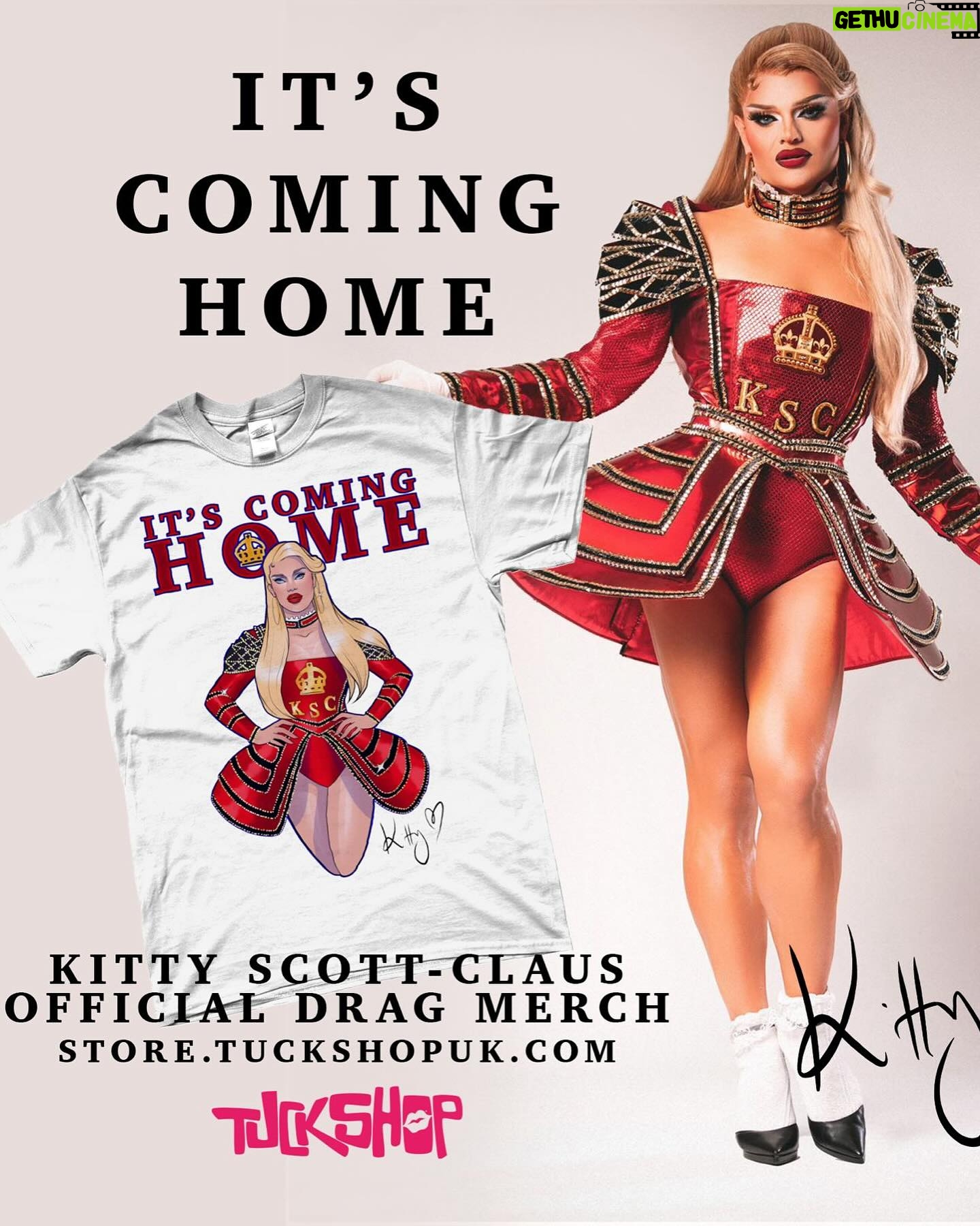 Kitty Scott-Claus - 2.8K Likes - 🇬🇧 IT’S COMING HOME 🇬🇧
Did someone say new GLOBAL ALL STARS merch?! Get your official Kitty merch only with @tuckshopuk SHIPPING WORLDWIDE BABY
Illustration by @tomtaylorillustrated
Full shoot being released soon xoxo
Shot by @capturedbycorinne
Edit by @herrthequeen
Look by @costumesbywendy
Hair by @wigchapel
Shoes by @stevemaddenuk
Legs- models own